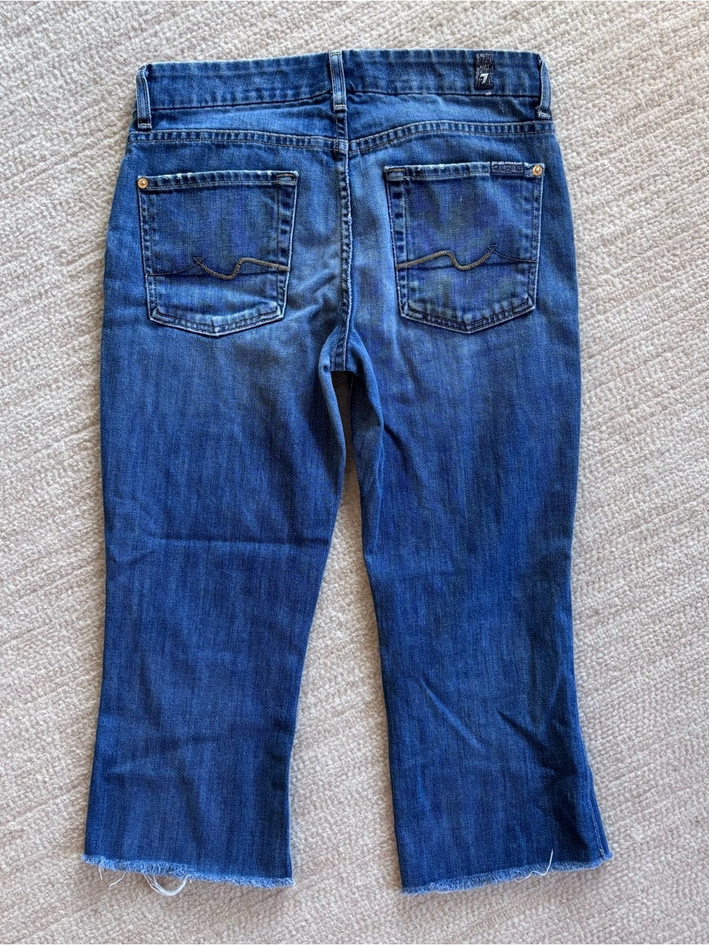7 For All Mankind Kimmie Women's Dark Blue Capri Cropped Jeans - Picture 1 of 9